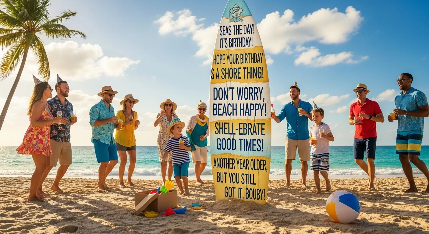 Beach Birthday Puns One-Liners