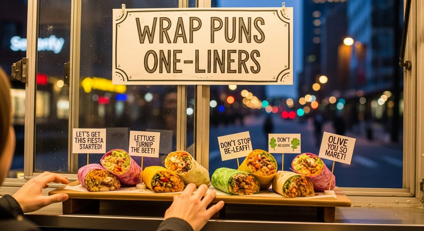 Wrap Puns Captions