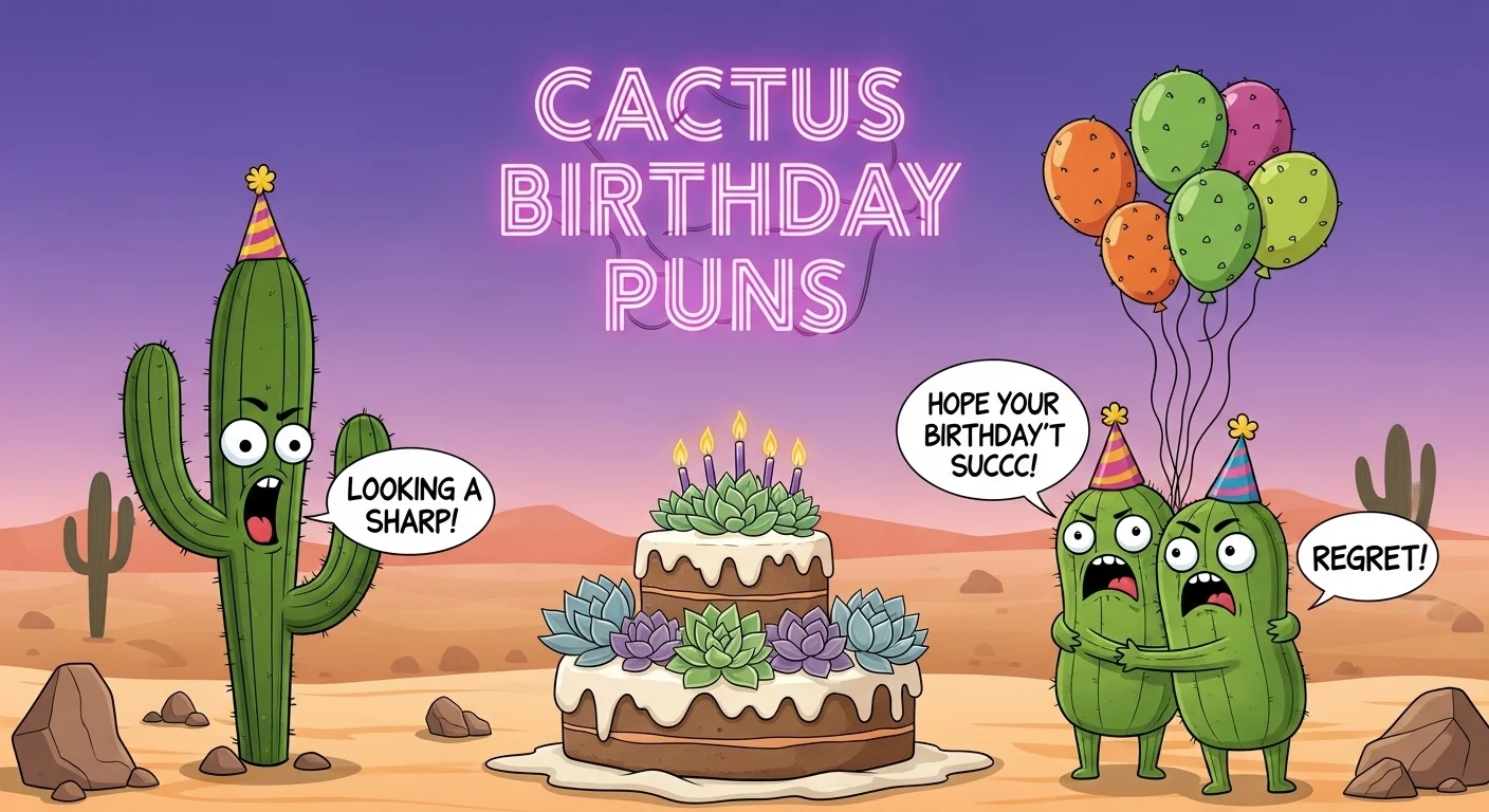 Cactus Party Sign Puns