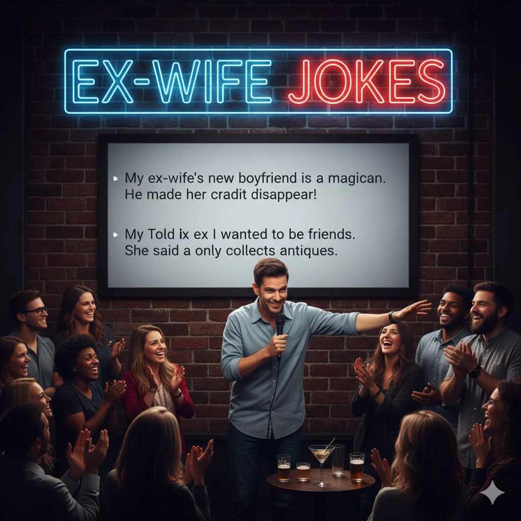 ex wife jokes one liners