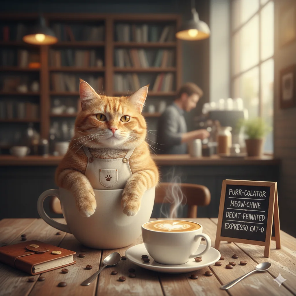 short cat coffee puns