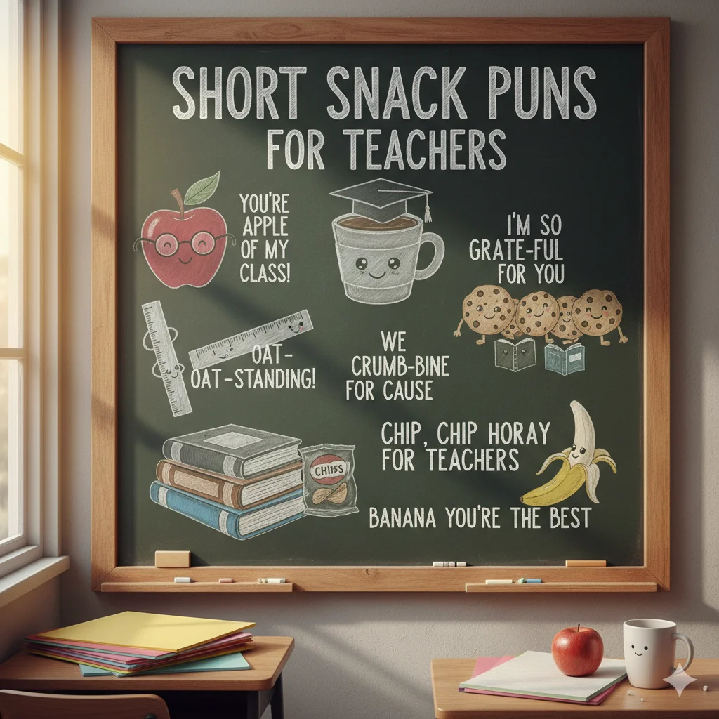 short snack puns for teachers