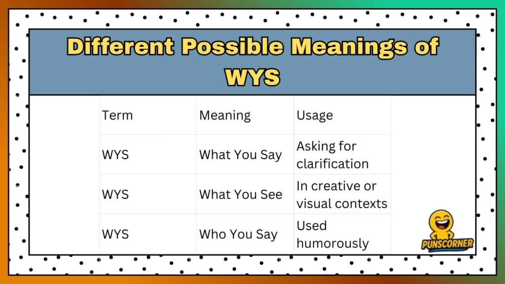Different Possible Meanings of WYS