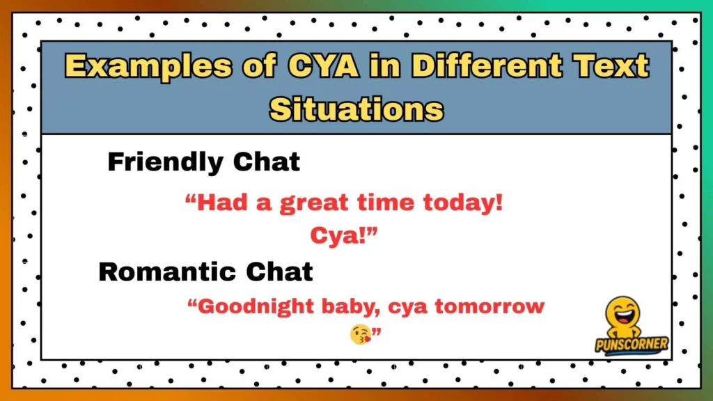 Examples of CYA in Different Text Situations